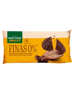 Galletas finas 0% bañadas en chocolate negro sin gluten 88g Santiveri.