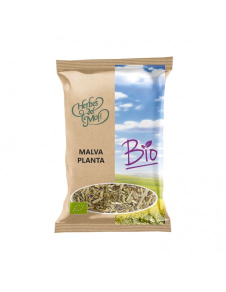 Malva planta ecológica 30g Herbes del Molí para preparación de infusiones y uso tradicional en herboristería.