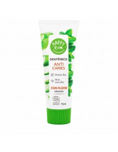 Dentífrico Anticaries Menta Aloe con Flúor 75ml Happy Bio