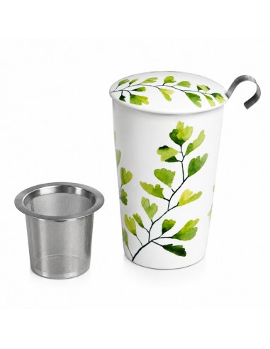 Taza Trees Ginkgo de porcelana 350ml con filtro y tapa Teaeve
