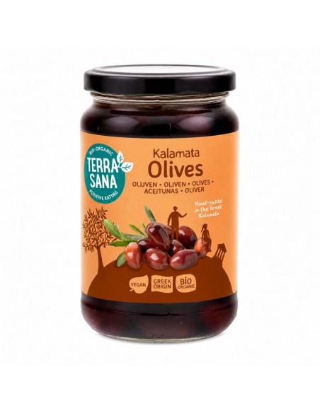 Aceitunas Kalamata Bio 345g Terrasana ecológicas en tarro de cristal