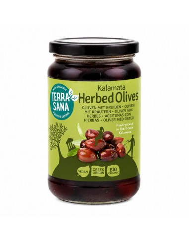 Aceitunas Kalamata con hierbas Bio 345g Terrasana ecológicas