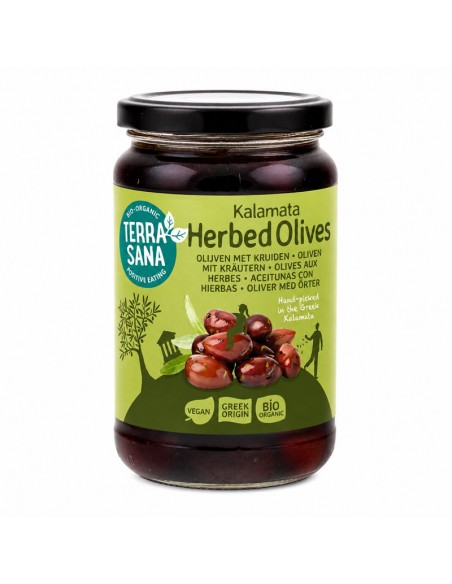 Aceitunas Kalamata con hierbas Bio 345g Terrasana ecológicas