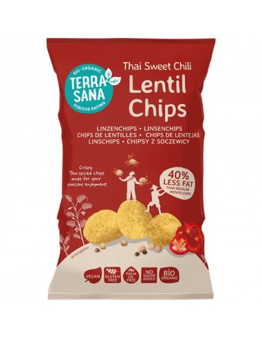 Chips de lentejas Thai con chile dulce Bio 75g Terrasana