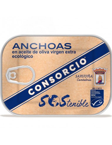 Filetes de anchoa MSC en AOVE extra ecológico 74g Consorcio