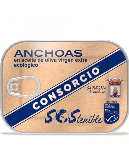 Filetes de anchoa MSC en AOVE extra ecológico 74g Consorcio