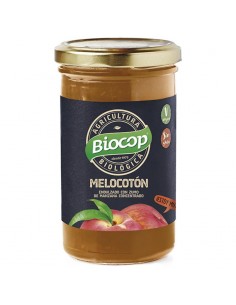 Compota de melocotón Bio 265g Biocop elaborada con melocotones ecológicos y zumo de manzana concentrado