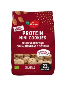 Mini cookies protein almendra y sésamo Bio 130g El Granero Integral
