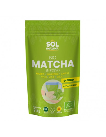 Té matcha ecológico en polvo elaborado con hojas de té verde finamente molidas. Ideal para preparar bebidas, smoothies y receta