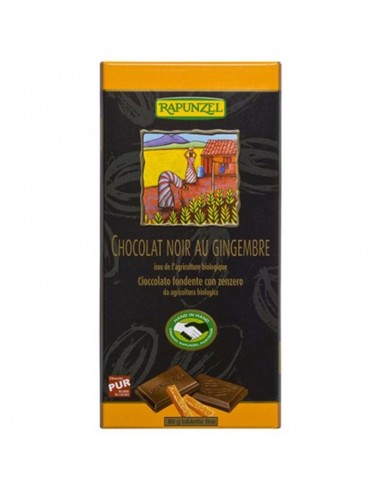 Chocolate negro con jengibre confitado Bio 80g Rapunzel