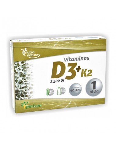 Vitaminas D3 + K2 60 cápsulas Pinisan