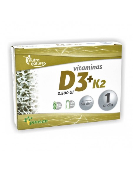 Vitaminas D3 + K2 60 cápsulas Pinisan