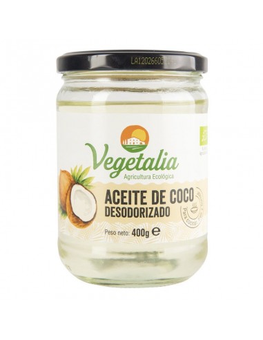 Aceite de coco desodorizado Bio 400g Vegetalia en envase original