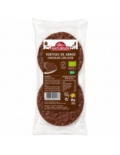 Tortitas de arroz con chocolate con leche Bio 100g Natursoy en envase original