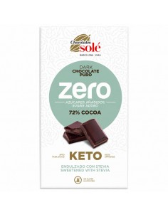 Chocolate bitter 72% cacao con stevia 100g Chocolates Solé en envase original