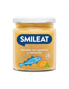 Tarrito de bacalao con verduras Bio 230g Smileat en envase original