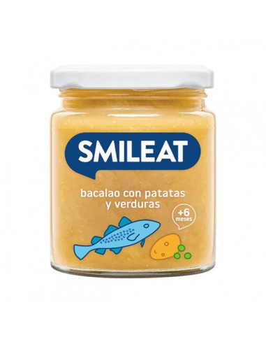 Tarrito de bacalao con verduras Bio 230g Smileat en envase original