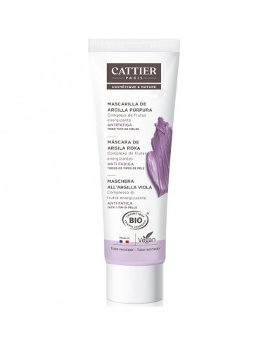 Mascarilla de arcilla púrpura Bio 100ml Cattier en envase original