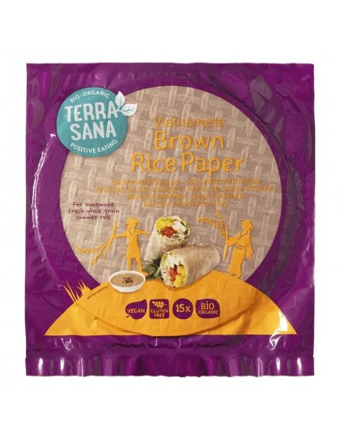 Papel de arroz integral vietnamita Bio 150g Terrasana