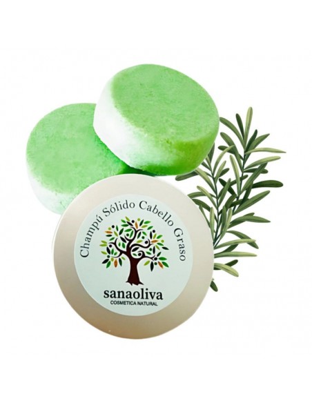 Champú sólido natural cabello graso 100g Sanaoliva