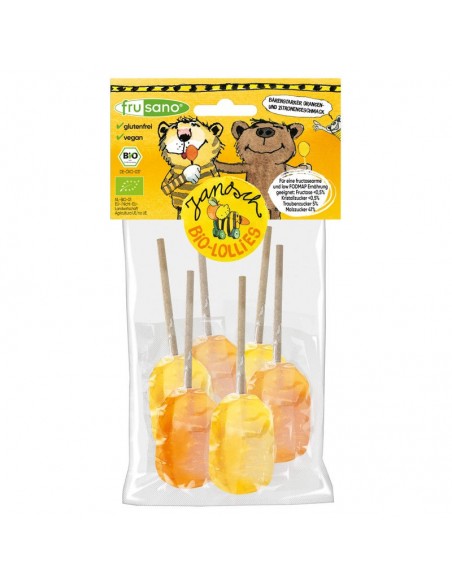 Piruletas de naranja y limón Bio 60g Frusano