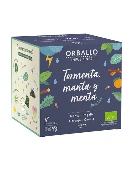 Infusión Tormenta, manta y menta Bio 12 bolsitas Orballo