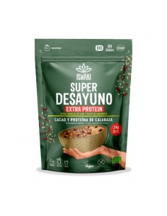 Súper desayuno extra protein cacao y proteína de calabaza Bio 360g Iswari