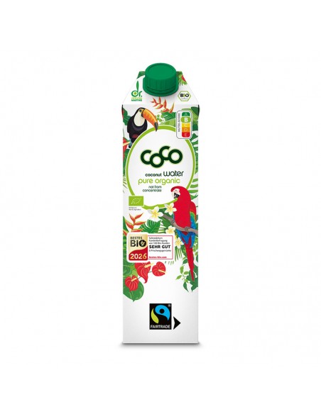 Agua de coco pura Bio Fairtrade de Dr. Antonio Martins en envase de 1L
