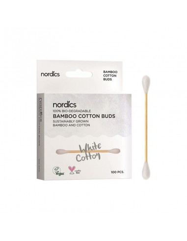 Bastoncillos bambú y algodón Bio 100uds Nordics