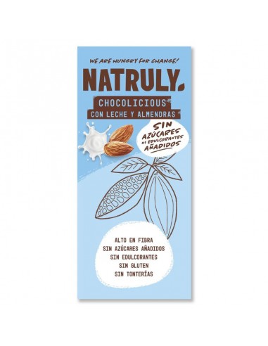 Chocolicious con leche y almendras 85g Natruly
