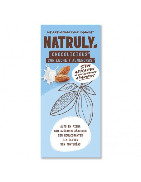 Chocolicious con leche y almendras 85g Natruly