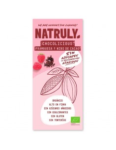 Chocolicious frambuesa y nibs de cacao Bio 85g Natruly