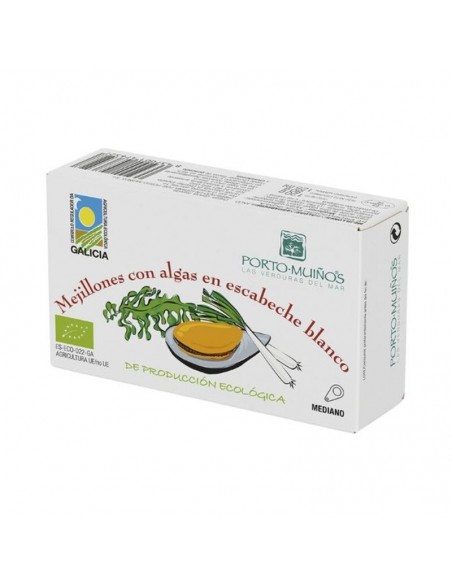 Mejillones con algas en escabeche blanco Bio 120g Porto Muiños