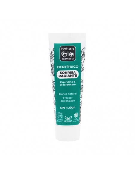 Dentífrico sonrisa radiante con espirulina y bicarbonato Bio 75ml Natura Bio