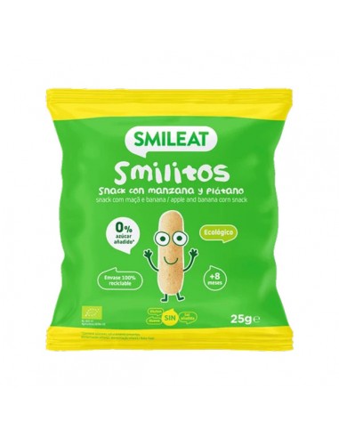 Smilitos ecológicos con manzana y plátano 25 g Smileat