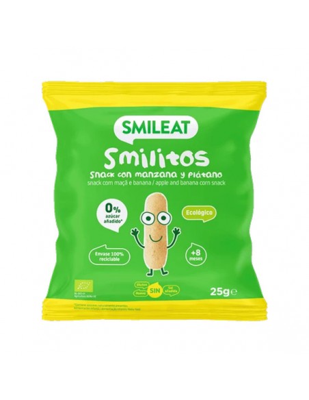 Smilitos ecológicos con manzana y plátano 25 g Smileat