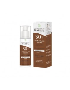 Crema solar facial color ámbar SPF30 Bio 50ml Biarritz