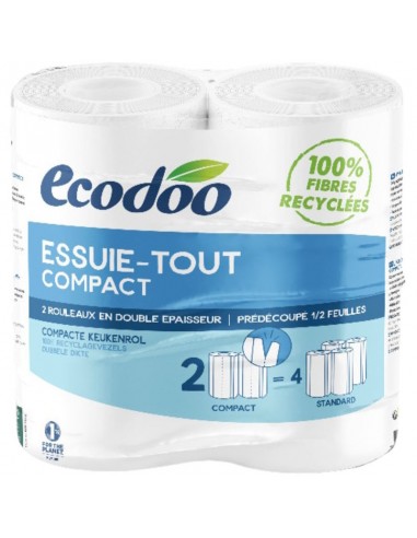 Papel de cocina compacto 100% reciclado 2ud Ecodoo