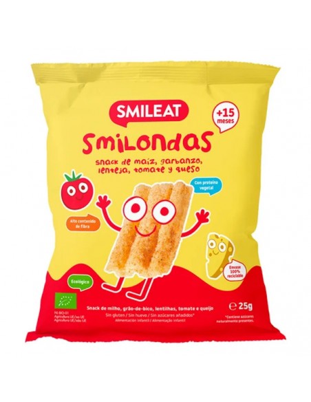 Smilondas de tomate y queso ecológicas 25g Smileat
