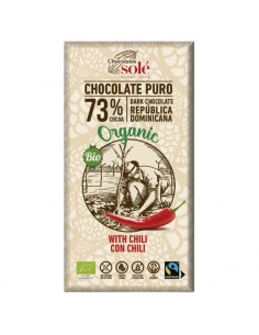 Chocolate negro 73% con chili Bio 100g Chocolates Solé