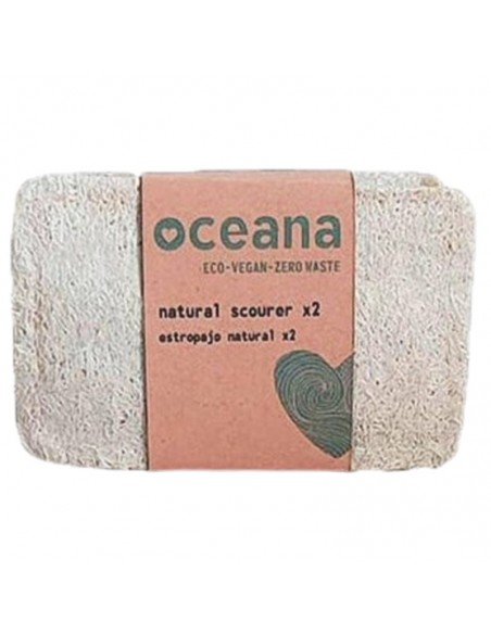 Estropajo de lufa vegetal y celulosa 2 unidades Oceana