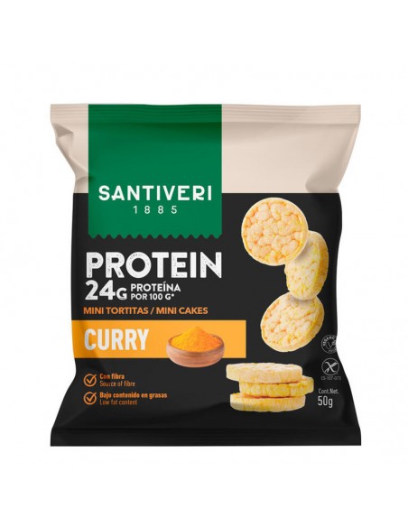 Mini tortitas protein curry 50g Santiveri