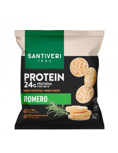 Mini tortitas protein romero 50g Santiveri