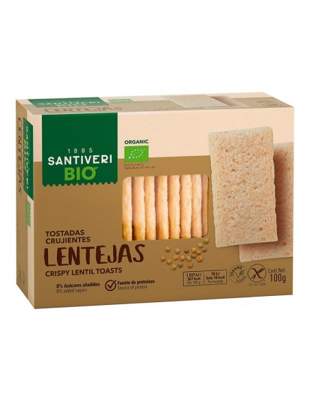 Tostadas crujientes de lentejas Bio 100g Santiveri