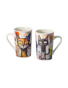 Taza Stormy de porcelana 350 ml en dos modelos con gatos