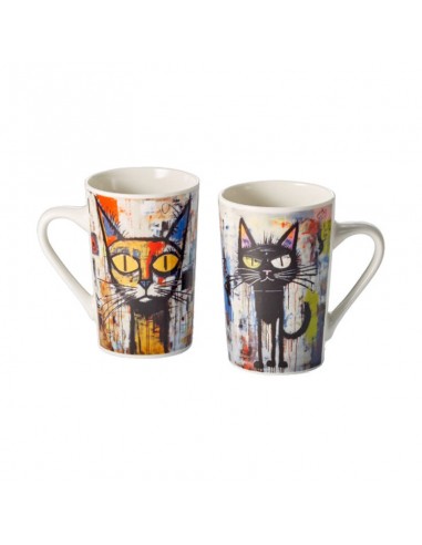 Taza Stormy de porcelana 350 ml en dos modelos con gatos