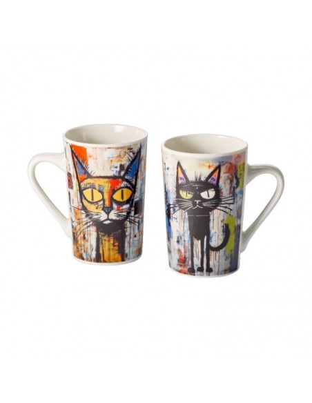 Taza Stormy de porcelana 350 ml en dos modelos con gatos