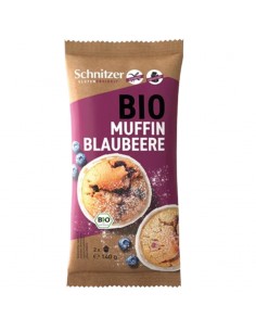 Muffins de arándanos Bio sin gluten 2x70g Schnitzer