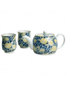 Set Kaito de porcelana japonesa con tetera y dos vasos Cha Cult