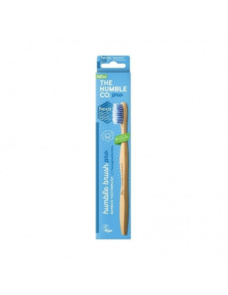 Cepillo dental de bambú Pro Hexatech azul suave The Humble Co